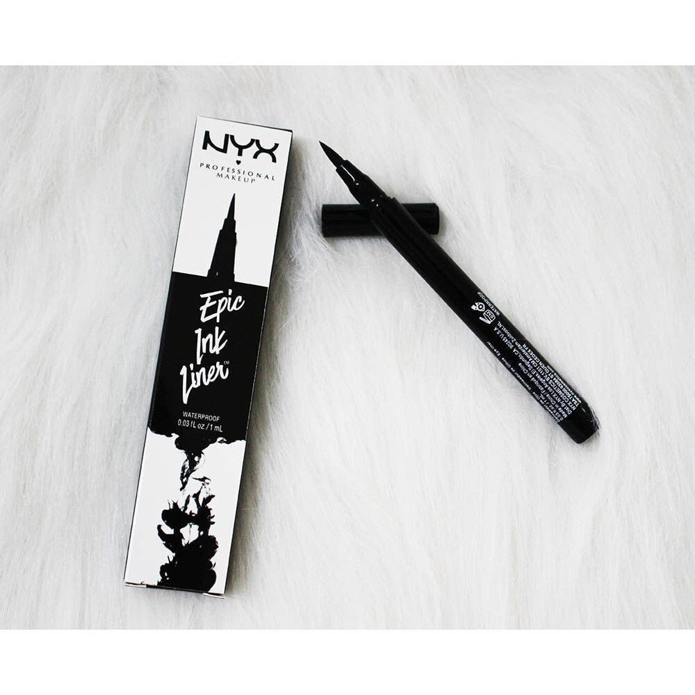 Nyx Epic Ink Liner, Waterproof Liquid Eyeliner - Black, Vegan Formula