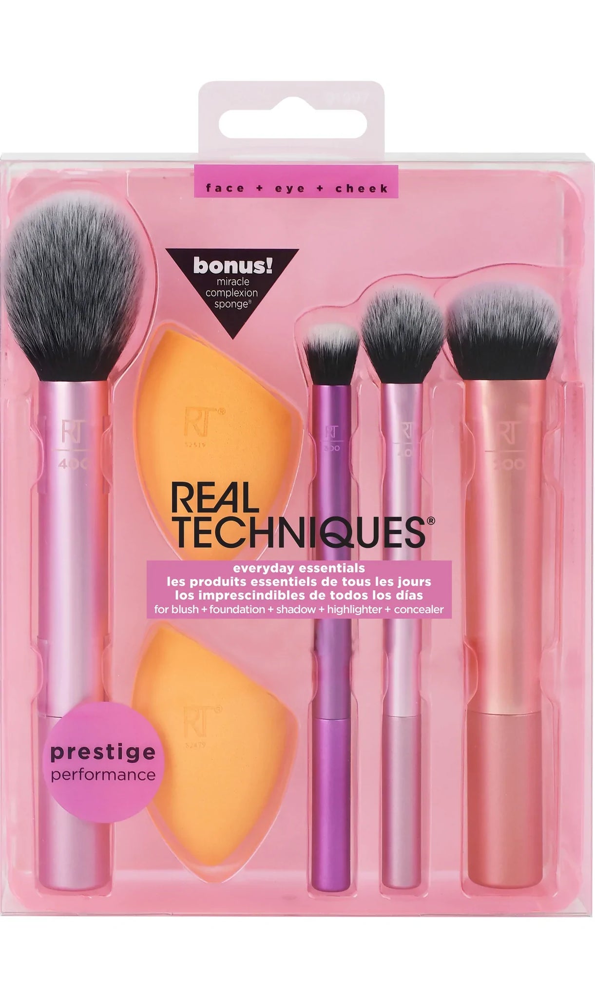 Real Techniques - Everyday Essentials Makeup Brush Kit with Bonus Mira –  The Cosmopolis