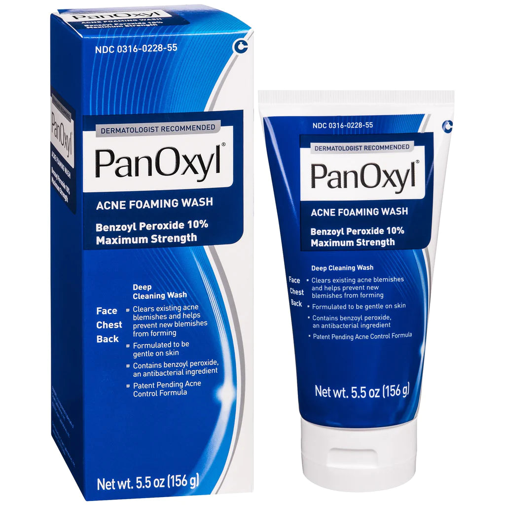 PanOxyl Acne Foaming Wash Benzoyl Peroxide 10% Maximum Strength - 156g