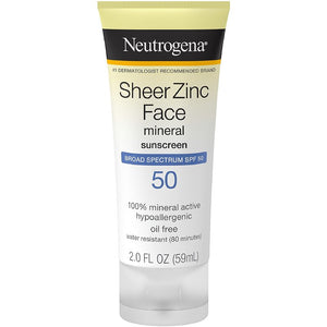 Neutrogena Sheer Zinc Mineral Sunscreen, SPF 50 | 59ml